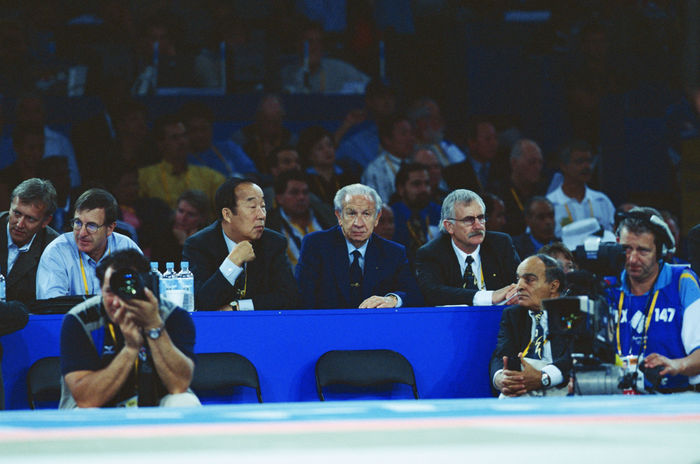 2000 Sydney Olympics Juan Antonio Samaranch  JPN , SEPTEMBER 21, 2000   Judo : IOC president Juan Antonio Samaranch watches the Judo event at the 2000 Sydney Olympic Games at Sydney Convention and Exhibition Center in Sydney, Australia.   Photo by Takeshi Hoshi AFLO SPORT   1020 