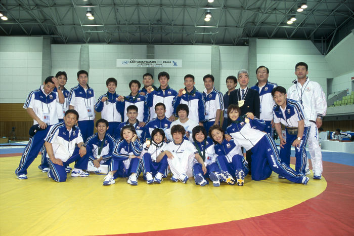 2001 East Asian Games, Japan Wrestling Team Japan team group  JPN , MAY 24, 2001   Wrestling : Japan Wrestling team all members pose for photograph during the 2001 East Asian Games in Osaka, Japan.  Photo by Kazuya Gondo AFLO SPORT   1011 