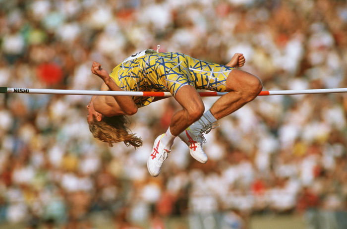 Patrik Sjoberg (SWE), 
SEPTEMBER 1, 1991 - Athletics : Patrik Sjoberg of Swden jumps to clear the bar during the Men's High Jump at the 1991 IAAF World Championships in Athletics at National Stadium in Tokyo, Japan.
(Photo by Shinichi Yamada/AFLO) [0348]