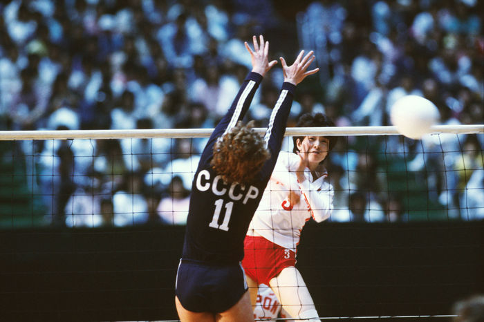 Yuko Mitsuya (JPN)
MAY 6, 1984 - Volleyball :.
Yuko Mitsuya #3 of Japan spikes the ball during the international match between Japan and Soviet Union.
(Photo by Shinichi Yamada/AFLO) [0348].