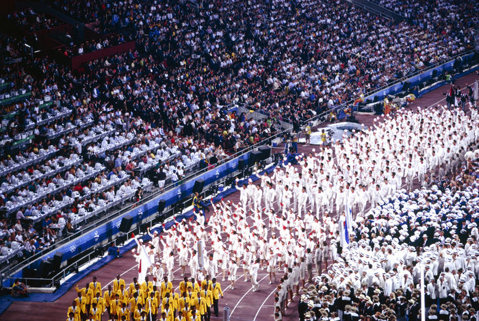1992 Barcelona Olympics Opening Ceremony Japan team,  JULY 25, 1992   Opening Ceremony :  Japanese delegation enters the stadium during the opening ceremony of the Olympic Games BARCELONA 1992 at Estadio Olimpico in Barcelona, Spain.   Photo by Koji Aoki AFLO SPORT   0008 