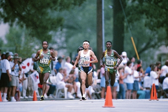 1996 Atlanta Olympics Men s Marathon,  AUGUST 4, 1996   Marathon : The leading pack of the Men s Marathon at the 1996 Atlanta Olympic Games in Atlanta, Georgia, USA.   Photo by Koji Aoki AFLO SPORT   0008 