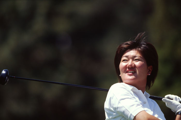 Michiko Hattori, Michiko Hattori
MAY 7, 1999 - Golf : Michiko Hattori eyes her shot during the 1999 Gunze Cup World Ladies Golf Tournament at Tokyo Yomiuri Golf Club in Tokyo, Japan.
(Photo by Koji Aoki/AFLO SPORT) [0008].