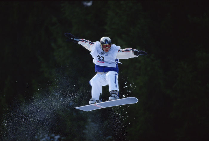 Koichi Makino (JPN)
JANUARY 23, 1999 - Snowboarding : Koichi Makino of Japan in action during the Men's Snowboard Cross at the 1999 Winter Universiade in Poprad-Tatry, Slovakia. (Photo by Koji Aoki/Aki)
(Photo by Koji Aoki/AFLO SPORT) [0008].
