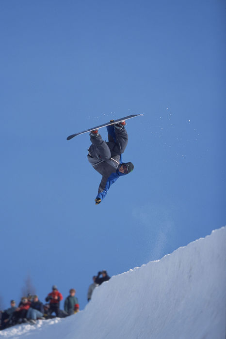 Hayato Doi (JPN),
FEBRUARY 16, 2001 - Snowboarding : Hayato Doi of Japan in action during the Men's Snowboarding Half Pipe at the 2001 Winter Universiade in Zakopane, Poland .
(Photo by Koji Aoki/AFLO SPORT) [0008].