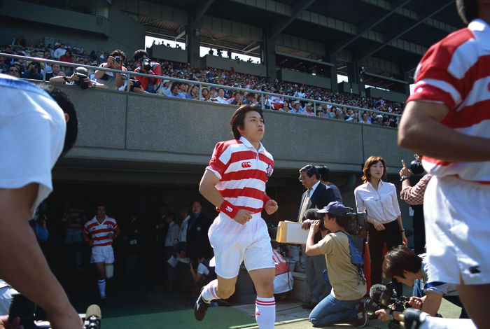 Yasuharu Uriu (JPN)
MAY 13, 2001 - Rugby : Yasuharu Uriu of Japan enters the stadium before the Asia Cup Championship 2001 match between Japan 27-19 South Korea at Prince Chichibu Memorial Rugby Stadium in Tokyo, Japan.
(Photo by AFLO SPORT) [0007].