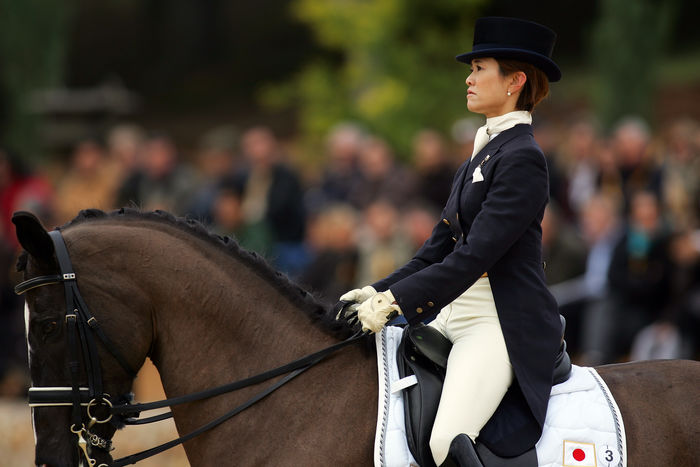 Yuko Kitai and Rambo 394 (JPN),
January 31, 2008 - Equestrian :
Dressage during the Qualifying Event Group F/G for Beijing Olympics at the Chateau la Font du Broc in Arcs-Sur- Argnes in France.
(Photo by AFLO SPORT) [0006].