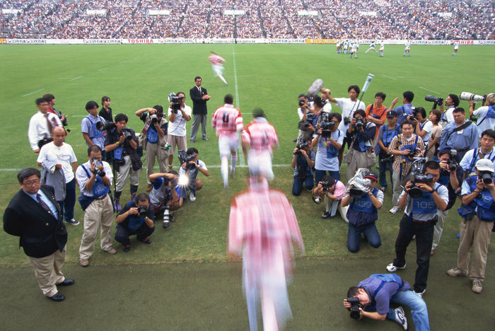 Japan team group (JPN),
SEPTEMBER 15, 1998 - Rugby : Japan players enter the stadium before the Cosmo Oil Challenge 1998 match between Japan 44-29 Argentina at Prince Chichibu Memorial Rugby Stadium in Tokyo, Japan.
(Photo by Masakazu Watanabe/AFLO SPORT) [0005]