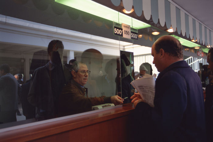 The Betting Ticket Window, 
October 4, 1998 - Horse Racing : 
during the Prix de L''Arc de Triomphe at Longchamp in Paris. 
(Photo by Masakazu Watanabe/AFLO SPORT) [0005]
