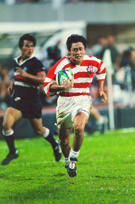 Daisuke Ohata (JPN)
OCTOBER 31, 1998 - Rugby : Daisuke Ohata of Japan runs with the ball during the IRB World Cup 1999 Asian Qualify match between Japan 47-7 Hong Kong at National Stadium Hong Kong at National Stadium in Singapore.
 (Photo by Jun Tsukida/AFLO SPORT) [0003].