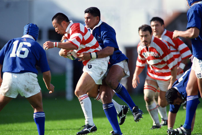 1999 Rugby World Cup First round league Pool D Takeomi Ito  JPN  OCTOBER 3, 1999   Rugby : Takeomi Ito of Japan in action during the IRB World Cup 1999 Pool D match between Japan 9 43 Samoa at Racecourse Ground in Wrexham, Wales. Wales.   Photo by Jun Tsukida AFLO SPORT   0003 .