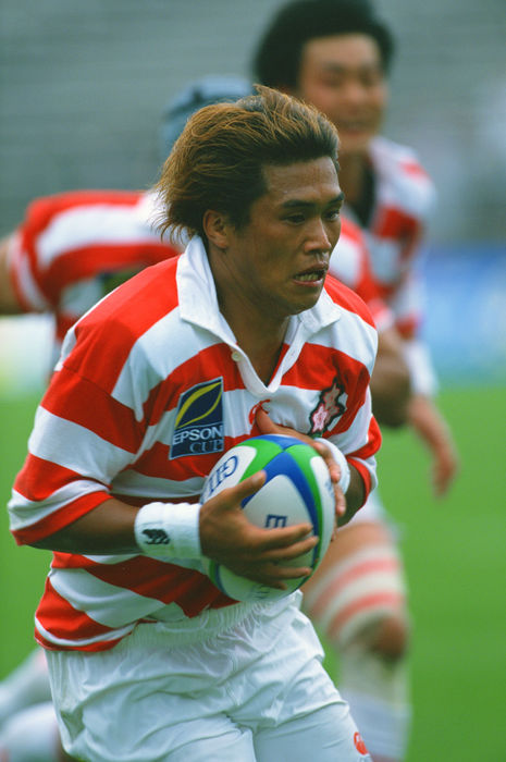 Shotaro Onishi (JPN), Japan
JUNE 3, 2000 - Rugby : Shotaro Onishi of Japan runs with the ball during the Epson Cup Pacific Rim Championship 2000 match between Japan 25-26 Tonga at Prince Shotaro Onishi of Japan runs with the ball during the Epson Cup Pacific Rim Championship 2000 match between Japan 25-26 Tonga at Prince Chichibu Memorial Rugby Stadium in Tokyo, Japan.
 (Photo by Jun Tsukida/AFLO SPORT) [0003].