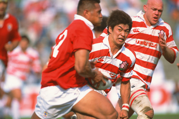 Toru Kurihara (JPN)
MAY 26, 2002 - Rugby : Toru Kurihara of Japan in action during the Lipovitan D Challenge 2002 match between Japan 29-41 Tonga at Kumagaya Sports Culture Park (Photo by Jun Tsukida/AFDA)
 (Photo by Jun Tsukida/AFLO SPORT) [0003].