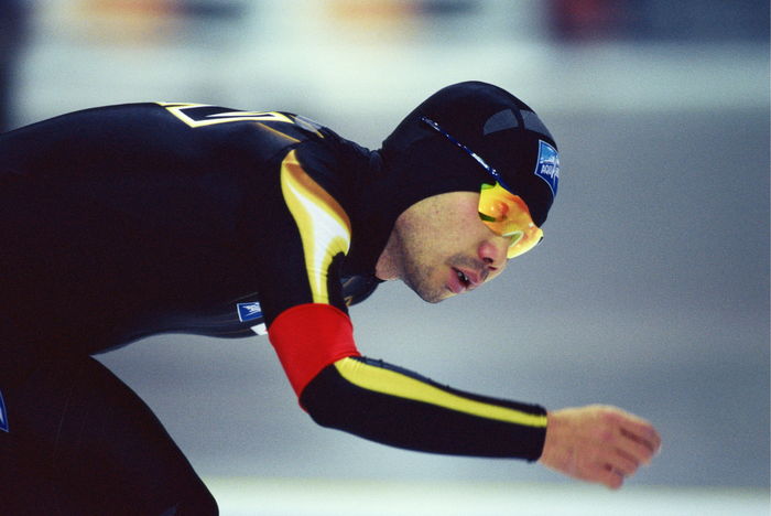 Keiji Shirahata (JPN)
MARCH 11, 2001 - Speed Skating : Keiji Shirahata of Japan in action during the Men's 10,000m at the 2001 ISU World Speed Skating Single Distance Championships at Utah Olympic Oval in Salt Lake City, Utah, USA.
 (Photo by Jun Tsukida/AFLO SPORT) [0003].