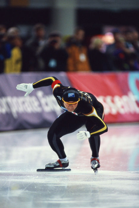 Manabu Horii (JPN)
MARCH 10, 2001 - Speed Skating : Manabu Horii of Japan is ready to start before the Men's 500m at the 2001 ISU World Speed Skating Single Distance Championships at Utah Olympic Oval in Salt Lake City, Utah, USA.
 (Photo by Jun Tsukida/AFLO SPORT) [0003].