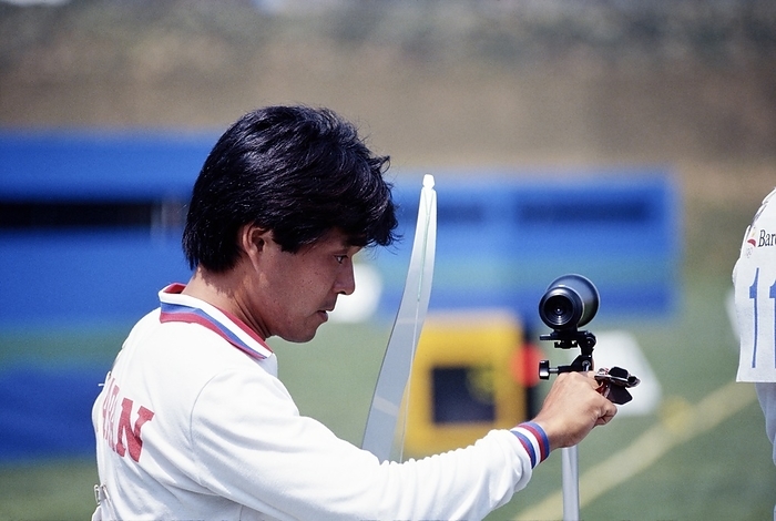 1992 Barcelona Olympics Hiroshi Yamamoto  JPN  1992   Archery : Hiroshi Yamamoto of Japan competes during the Men s Archery at the 1992 Barcelona Olympic Games in Spain.  Photo by Koji Aoki AFLO SPORT   008 