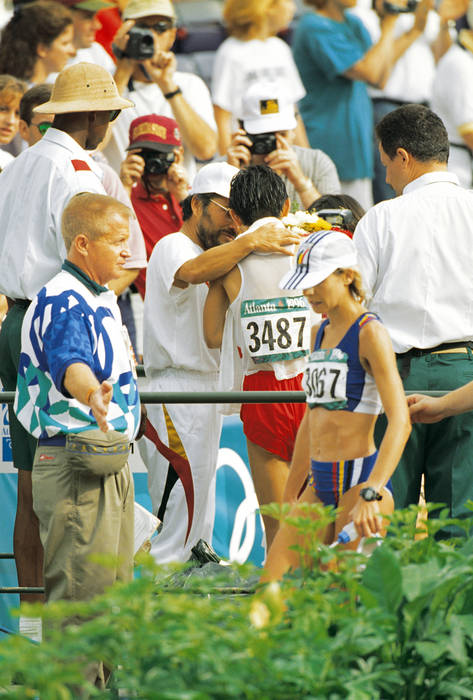 1996 Atlanta Olympics Marathon Bronze medal for Arimori in women s marathon Yuko Arimori  JPN , marathon : Atlanta Olympic Games 1996 Women s Athletics Marathon  Bronze Medal  in Georgia, USA. SPORT   0008 .