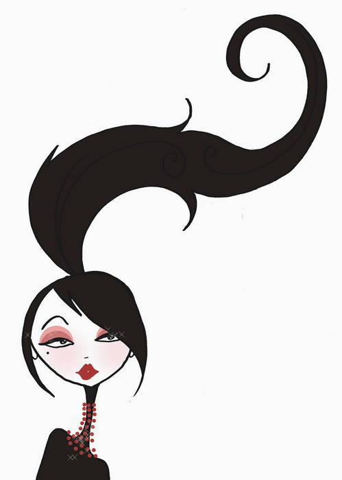 Illustration Woman with long hair