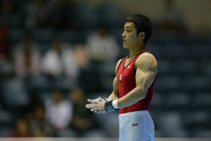 Daisuke Nakano, MAY02, 2004 - artistic gymnastics : The 43rd NHK Cup at 1st Yoyogi Gymnasium, Tokyo, Japan. (Photo by Jun Tsukida/AFLO SPORT) 003)