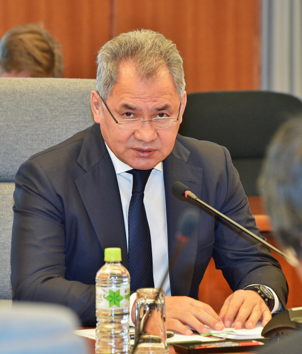 Japan and Russia security talks in Tokyo March 20, 2017, Tokyo, Japan: Russian Defense Minister Sergei Shoigu attends their meeting at Defense Ministry in Tokyo, Japan on March 20, 2017.  Photo by AFLO 