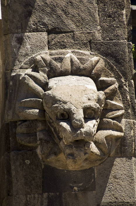Gargoyles on the Temple of Quetzalcoati, Teotihuacan, UNESCO World Heritage Site, north of Mexico City, Mexico, North America
