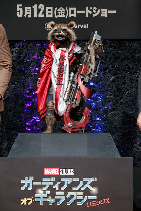 Guardians of the Galaxy Vol. 2 Press Conference A statue of Rocket Raccoon on display during a press conference for their film Guardians of the Galaxy Vol. 2 on April 11, 2017, Tokyo, Japan. The cast members attended a press conference the day after kicking off the Galaxy Carpet Event s world tour in Tokyo. The film will be released on May 12 in Japan.  Photo by Rodrigo Reyes Marin AFLO 