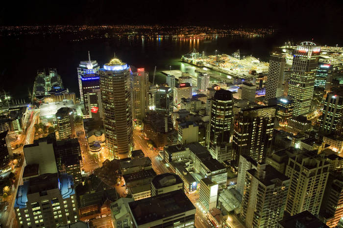 Auckland CBD viewed from Skytower, Auckland, North Island, New Zealand