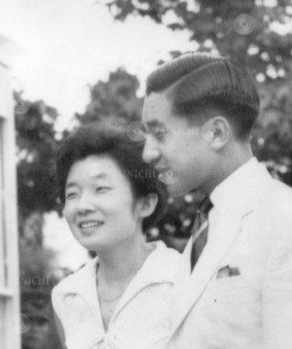 Akihito Crown Prince His Imperial Highness The Crown Prince visits Ms. Atsuko at Ikeda Ranch His Imperial Highness The Crown Prince chatting with Ms. Atsuko, photographed in August 1965 at Ikeda Ranch, Okayama Prefecture, Japan, August 1965.