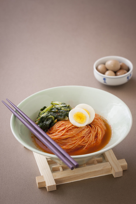  Korean spicy noodle with Kimchi
