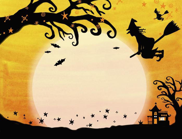   Copy space representing Halloween in watercolor illustration