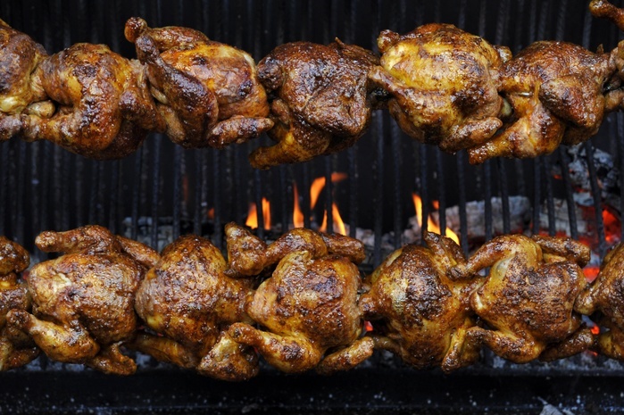   BBQ chicken, wood grilled