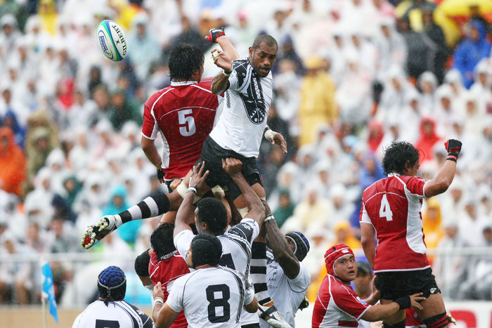 (L to R) Toshizumi Kitagawa (JPN), Semisi Saukawa (FIJ), JUNE 22, 2008 - Rugby : IRB Pacific Nations Cup 2008 Japan Round match between Japan 12-24 Fiji at National Stadium, Tokyo, Japan. (Photo by AFLO SPORT) [1045].