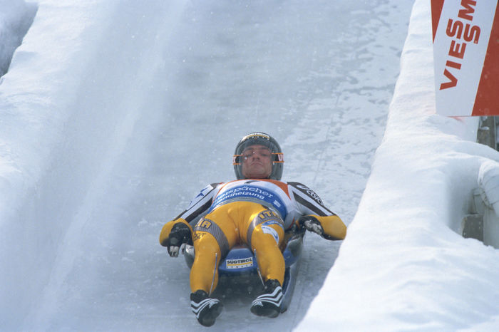 Wilfried Huber (ITA), 
FEBRUARY 3, 2001 - Luge : 
Wilfried Huber of Italy in action during the Luge World Cup Men's singles at Spiral in Nagano, Japan. 
 (Photo by Jun Tsukida/AFLO SPORT) [0003]