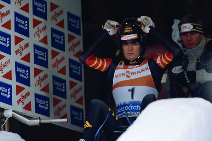 Barbara Niedernhuber (GER), 
FEBRUARY 4, 2001 - Luge : 
Barbara Niedernhuber of Germany is ready to start during the Luge World Cup Women's singles at Spiral in Nagano, Japan. 
 (Photo by Jun Tsukida/AFLO SPORT) [0003]