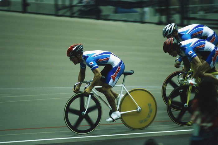 Takanobu Jumonji (JPN), Takanobu Jumonji
JUNE 6-9, 1999 - Cycling :.
Takanobu Jumonji of Japan in action during the 19th Asian Cycling Championships Track racing at Green Dome Maebashi in Gunma, Japan.
 (Photo by Jun Tsukida/AFLO SPORT) [0003].