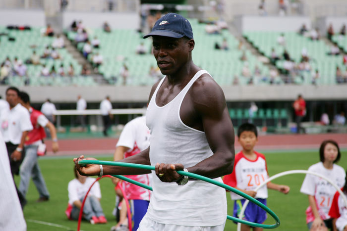Carl Lewis ,
JULY 1, 2007 - Athletics : The 91st Japan Athletics Championship Sub Event, Kids Athletic Program at Nagai Stadium, Osaka, Japan. AFLO SPORT) [0003].