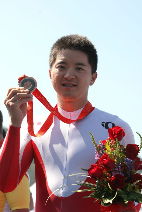 2008 Beijing Paralympics Bicycle Men s Road Individual Time Trial CP4 Bronze medal for Ishii Masashi Ishii  JPN , SEPTEMBER 12, 2008   Road Cycling : Beijing 2008 Paralympic Games, Men  39 s Individual Time Trial CP 4 Final at the Ming Tombs Reservoir Road, Beijing, China.  Photo by AFLO SPORT   1080 .