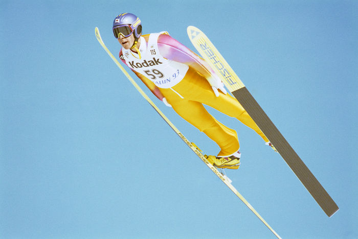 1993 World Nordic Championships Jumping Individual LH Noriaki Kasai  JPN  FEBRUARY 21, 1993   Ski Jumping : Noriaki Kasai of Japan jumps during the Ski Jumping Large Hill at the 1993 FIS Nordic World Ski Championships in Falun, Sweden.  Photo by AFLO SPORT   Photo by AFLO SPORT   0006 .
