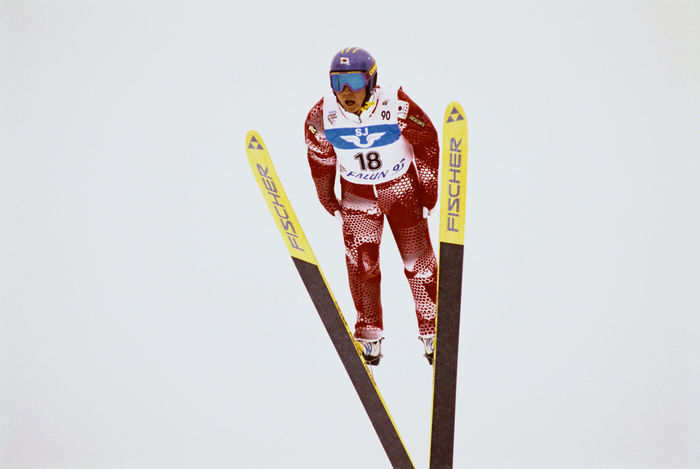 Takanobu Okabe (JPN)
FEBRUARY 27, 1993 - Ski Jumping : Takanobu Okabe of Japan jumps during the Ski Jumping Normal Hill at the 1993 FIS Nordic World Ski Championships in Falun, Sweden. (Photo by AFLO SPORT)
(Photo by AFLO SPORT) [0006].