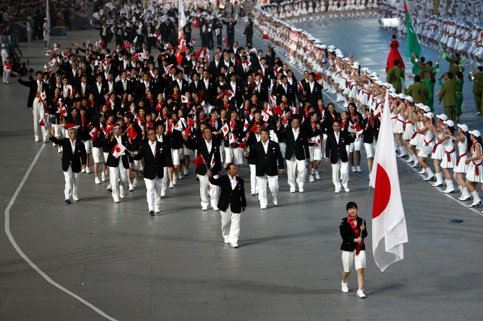 2008 Beijing Olympics Opening Ceremony Japan Delegation  JPN , AUGUST 8, 2008   Opening Ceremony : Ai Fukuhara of the Japan Olympic table tennis team carries her country  39 s flag to lead out the delegation during the Opening Ceremony for the 2008 Beijing Summer Olympics at the National Stadium on August 8, 2008 in Beijing, China. Ai Fukuhara of the Japan Olympic table tennis team carries her country  39 s flag to lead out the delegation during the Opening Ceremony for the 2008 Beijing Summer Olympics at the National Stadium on August 8, 2008 in Beijing, China. Photo by Koji Aoki AFLO SPORT   0008 .