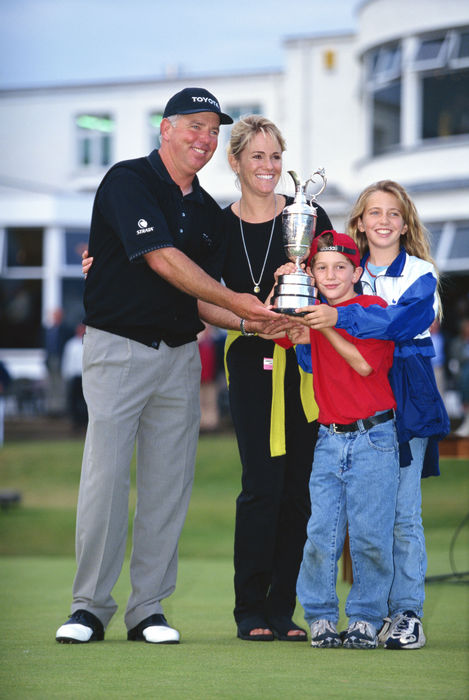 Mark O''Meara, July 19, 1998 - Golf : Mark O''Meara of the USA  celebrate with his family  after winning the British Open at Royal Birkdale Golf Club in Lancashire, England.(Photo by Koji Aoki/AFLO SPORT) [0008]