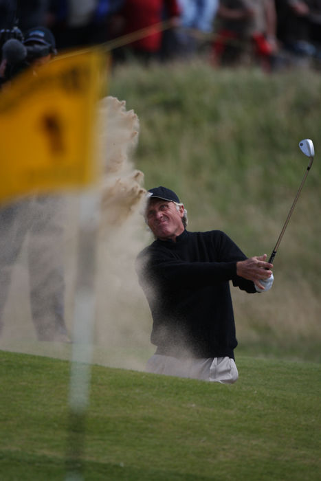 2008 British Open Final Day Greg Norman Bunker Shot Greg Norman  AUS , JULY 20, 2008   Golf : Greg Norman of Australia in action during the final round of the 137th Open Championship on July 20, 2008 at Royal Birkdale Golf Club, Southport, England.  Photo by Koji Aoki AFLO SPORT   0008 