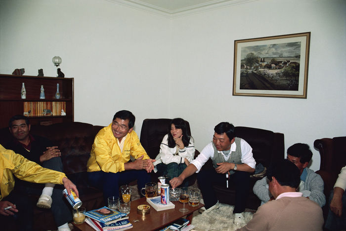 Shiro Takegami, Tsuneyuki Nakajima, July 17-20, 1986 - Golf : Nakajima (Yellow), during the final round of the 1986 British Open Golf Championship held on July 20, 1986 at Turnberry, in Ayrshire, Scotland.