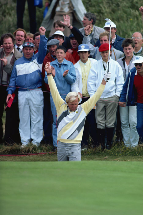 1986 British Open, Final Day Greg Norman Nice approach Greg Norman, July 17 20, 1986   Golf : celebrates during the final round of the 1986 British Open Golf Championship held on July 20, 1986 at Turnberry, in Ayrshire, Scotland.  Photo by Koji Aoki AFLO SPORT   0008 