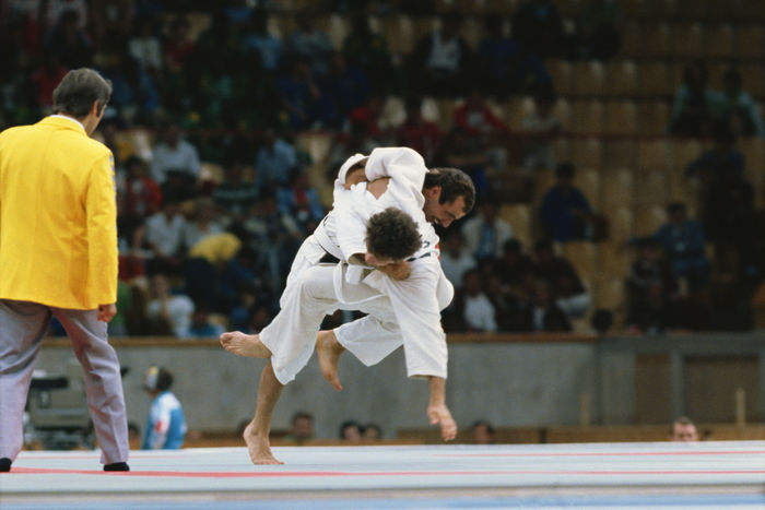1980 Moscow Olympics Hra ka  ROM , Hungarian Player  HUN , July 29, 1980   Judo : during the  78kg category of the Summer Olympic Games in Moscow, Soviet Union. Yamada AFLO   0348 .