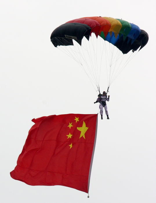 Skydiving team performance at China Air Show                 quot November 4, 2008, Zhuhai, Guangdong Province, Chinese Air Force skydiving team performance at the Seventh China International Aviation and Aerospace Exhibition. CHINA OUT TPG NEWS quot  Photo by Top Photo AFLO   2169 