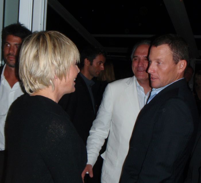 Private dinner at the Hotel Du Cap   2008 Cannes Film Festival Sharon Stone and Vincent A. Roberti and Lance Armstrong, May 21, 2008 : Private dinner at the Hotel Du Cap. Cap d  39  Antibes, France. Wednesday, May 21, 2008  Photo by Celebrity Vibe AFLO   2361 
