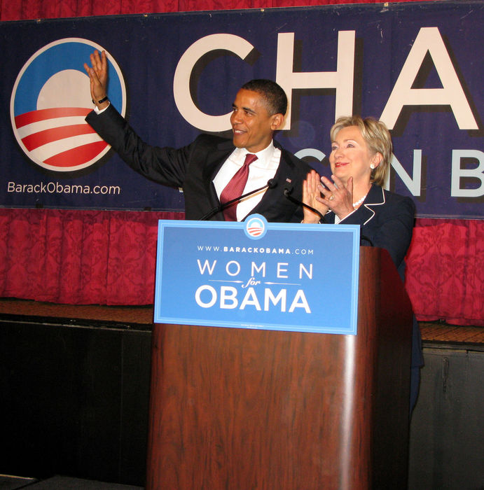 Hilary Clinton & Barack Obama, Jul 10, 2008 : Senator Hilary Clinton & President Candidate Barack ObamaFundraiser Hilton Hotel Grand BallroomNew York, NY, USAThursday, July 10, 2008 (Photo by Celebrity Vibe/AFLO) [2361].