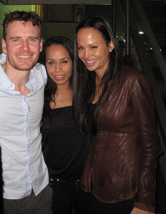 Michael Fassbender with girlfriend Leasi Andrews at Bardot. Michael Fassbender and Claudine Oriol and Leasi Andrews, Dec 04, 2008 : Michael Fassbender with Actress Claudine Oriol and girlfriend Leasi Andrews.Leasi Andrews has a child with Lawrence Bender, who produced Al Gores An Inconvenient Trut Movie, and is producing Inglorious Basterds in Berlin with Brad Pitt and Quentin Tarantino. Leasi was also linked to Terrance Howard. Bardot Nightclub. Hollywood, CA, USA. Thursday,December 04, 2008.  Photo by Celebrity Vibe AFLO   2361 