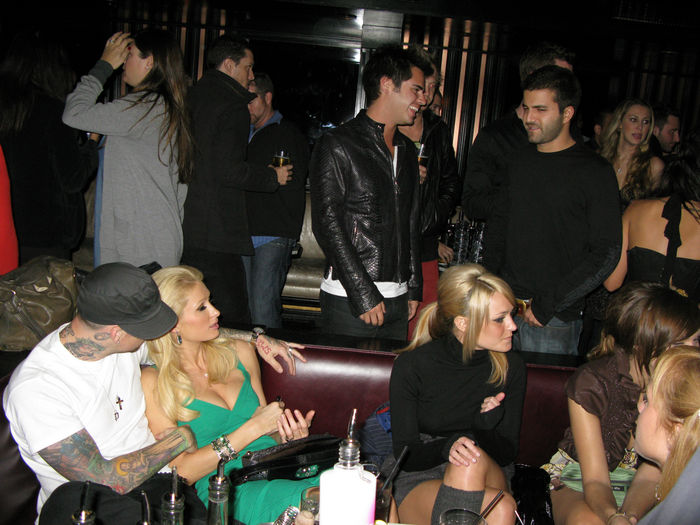 Paris Hilton fighting with boyfriend Benji Madden at Nylon Party. Benji Madden and Paris Hilton, Nov 11, 2008 : Benji Madden trying to make up after a big fight with Paris Hilton. Paris Hilton was fighting all night with boyfriend Benji Madden, she ignored him by turning her back on him while she was sitting on the table and talking and dancing with her girlfriends. Also at the party was her brother,  Barron Nicholas Hilton, and sister Nicky Hilton who came to support her. Nicky Hilton also had a fight with her boyfriend, David Katzenberg, because he wanted to leave and she didn  39 t, so he left around 12 a.m. That gave Nicky the opportunity to dance away with her sister Paris and brother Barron Hilton.DJ AM, was the DJ for the night. Paris Hilton Party for Nylon Magazine. Foxtail Nightclub. West Hollywood, CA, USA. Tuesday,  November 11, 2008.  Photo by Celebrity Vibe AFLO   2361 